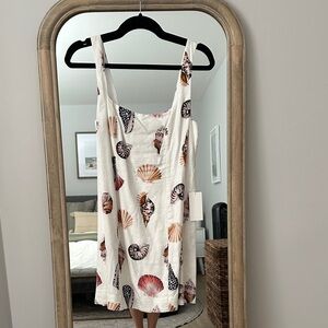 NWT: Show Me Your MuMu Cream Shell-Print Mini Dress